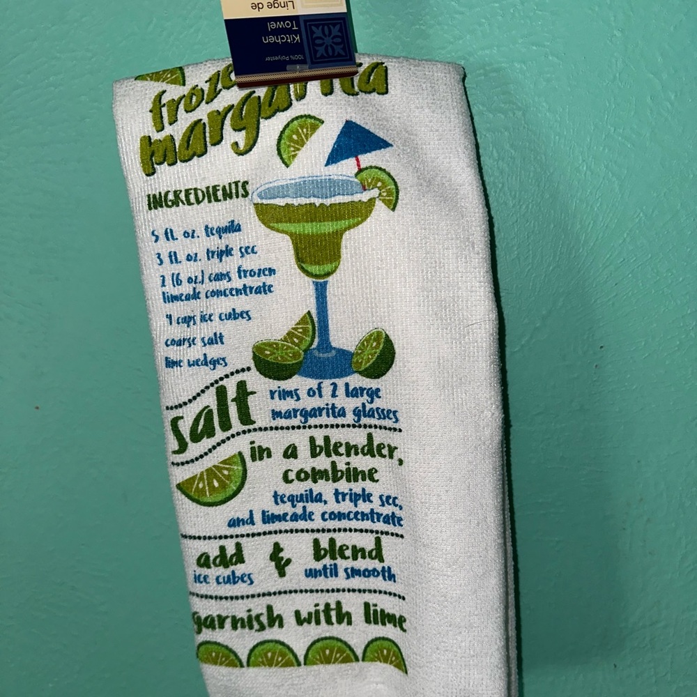 Margarita recipe kitchen towel
